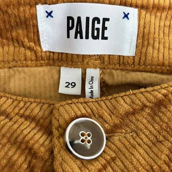 Paige Hoxton Ankle Skinny Corduroy Pants in Marigold - Size 29 - Picture 6 of 9